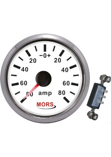Ampermetre 12-24 V Beyaz + Şönt Dahil Çap: 55MM