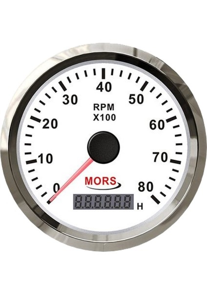 Devir Göstergesi 8000 Rpm Beyaz Motor Zaman Saatli 12-24V Çap: 100MM