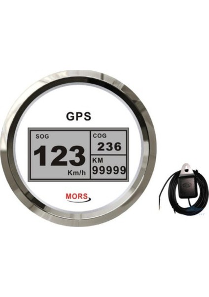 Sürat Göstergesi 55 Mph Beyaz Gps Antenli 12-24V Çap: 100MM