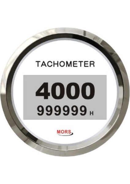 Dijital Devir Göstergesi 4000 Rpm 12-24V Beyaz Motor Zaman Saatli Çap: 100MM