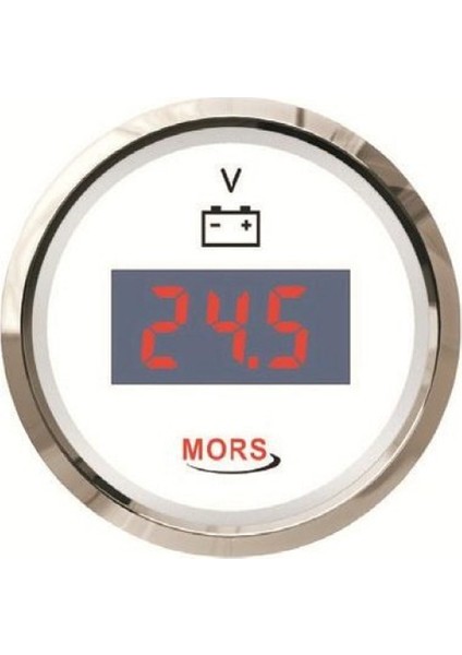 Dijital Voltmetre 12-24V Beyaz Çap: 55MM