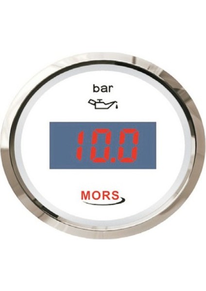 Dijital Yağ Göstergesi 5 Bar 12-24V Beyaz Çap: 55MM