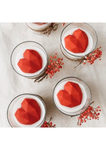 Elmas Kesim 3,9cm Kalp Silikon Kalıp K-991