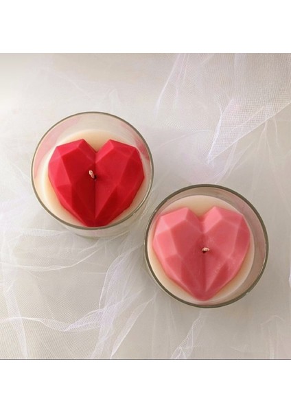 Elmas Kesim 3,9cm Kalp Silikon Kalıp K-991