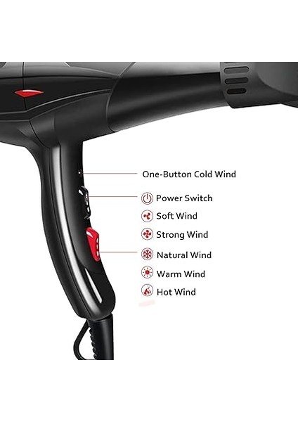 Iki Adet 2800W Isıtma ve Iki Adet 2800W Üfleme Hızına Sahip Büyük, Tam Boyutlu Fön Makinesi (Yurt Dışından) modelleri