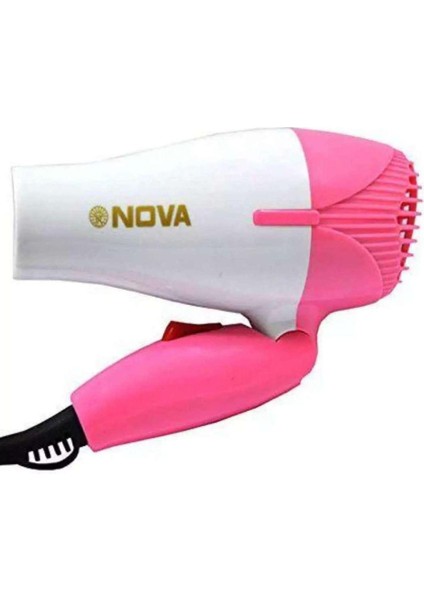 Nova Kadın ve Erkek Katlanabilir Saç Kurutma Makinesi 1000W Pembe Renk (Yurt Dışından)