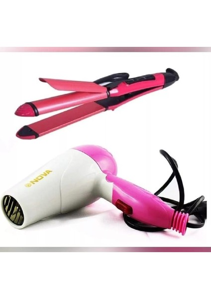 Ikili Nova Saç Kurutma Makinesi ve Düzleştirici Kombinasyonu Paketi (Yurt Dışından)