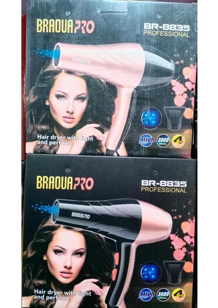 Braouaa Pro Yüksek Kaliteli Saç Kurutma Makinesi Br 8835 (Yurt Dışından)