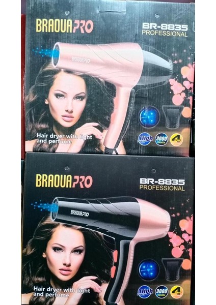 Braouaa Pro Yüksek Kaliteli Saç Kurutma Makinesi Br 8835 (Yurt Dışından)