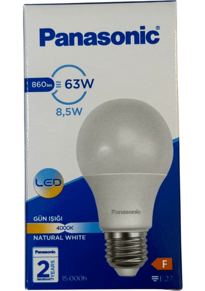 8,5W (63W) 4000K (Günışığı) E27 Duylu LED Ampul