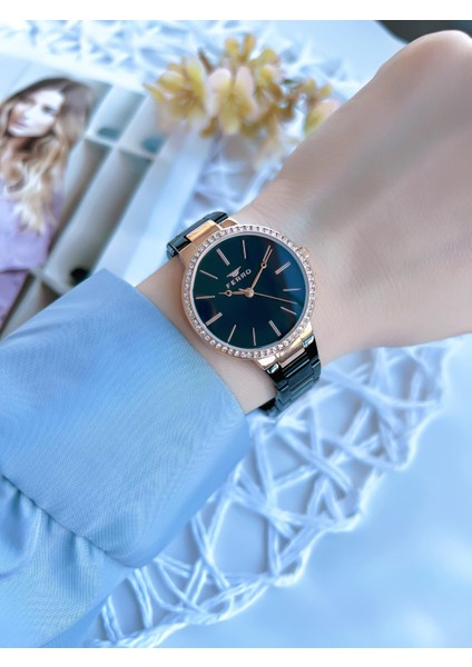 Çelik Kordonlu Siyah/rose Kararmaz Renk Atmaz 3 Atm Özel Tasarım Kadın Kol Saati BF21093AWT-R fiyatları