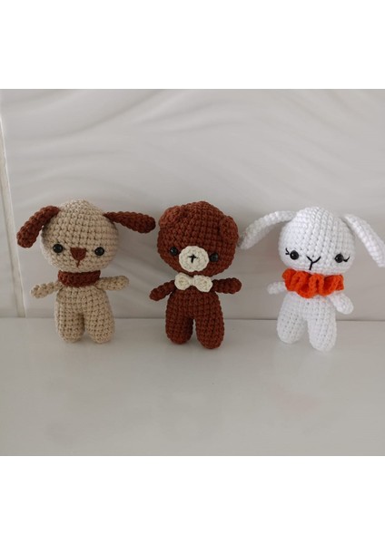 3'lü Amigurumi Oyuncaklar (Ayıcık+Köpek+ Tavşan)