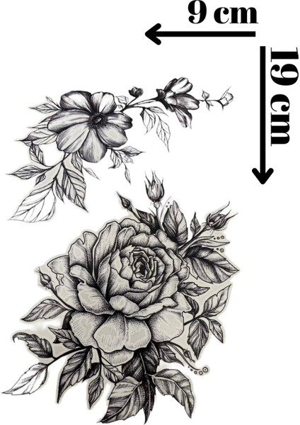 Geçici Gül Figürlü Dövme Tattoo