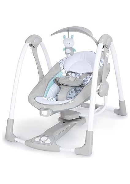 Ingenuity Convertme 2'si 1 Arada Kompakt Taşınabilir Bebek Salıncağı ve Bebek Koltuğu, Akülü Titreş