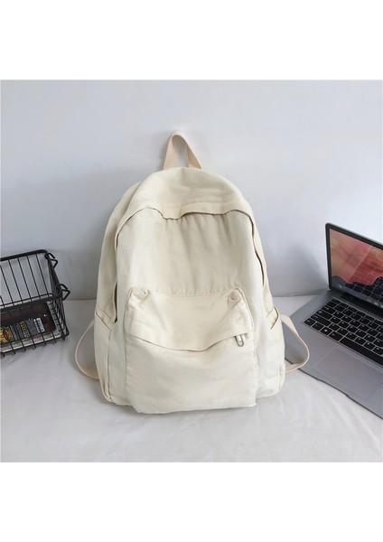 Retro Mori Yıkanmış Kanvas Sırt Çantası Okul Çantası (Yurt Dışından)