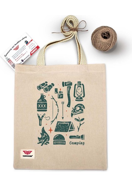 Ham Bez Çanta Tote Bag Kampçı Dokuma Saplı Kadın Omuz Çantası