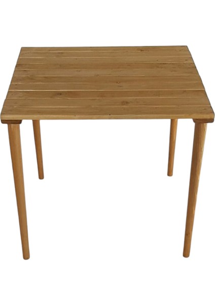 Düz Toplanabilen Ceviz Ahşap Kamp Masası