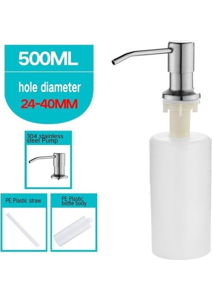 500 ml Gümüş Kafa Lavabo Sabunluk Sıvı Sabun Şişesi Elle Basarak Sabun Losyon Dispenseri Mutfak Aksesuarları 300 ml (Yurt Dışından)