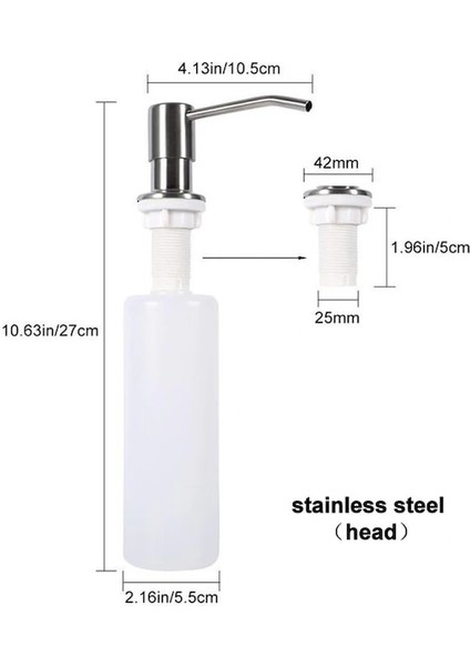 500 ml Gümüş Kafa Lavabo Sabunluk Sıvı Sabun Şişesi Elle Basarak Sabun Losyon Dispenseri Mutfak Aksesuarları 300 ml (Yurt Dışından) indirimleri