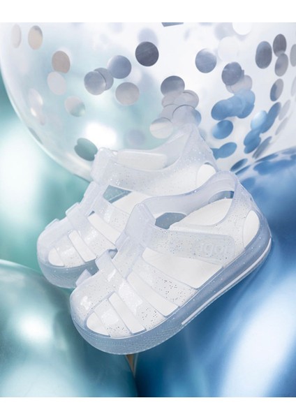 S10265-209 Star Glıtter-Cr.transparent Simli Kız Çocuk Sandalet fırsatları