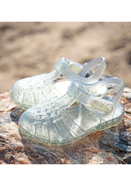 S10329-386 Clasıca Glitter Simli Gri Kız Çocuk Sandalet fırsatları