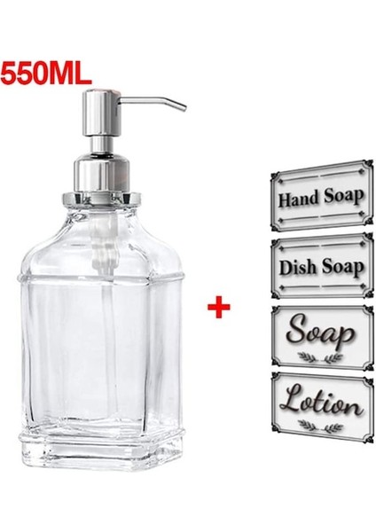 550ML-BANYO Mutfak Antika Kalın Cam Pres Tipi Ayrı Şişe Sabunluk Sıvı Köpük Makinesi Yıkama El (Yurt Dışından)