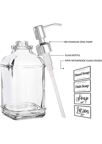 550ML-BANYO Mutfak Antika Kalın Cam Pres Tipi Ayrı Şişe Sabunluk Sıvı Köpük Makinesi Yıkama El (Yurt Dışından) modelleri