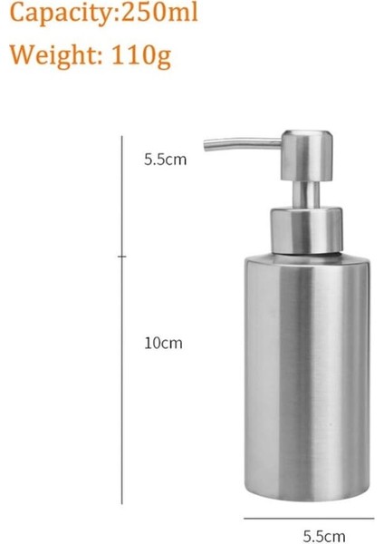 250ML-250ML/350ML/550ML 304 Paslanmaz Çelik Sıvı Sabunluk Şişesi Jel Şişesi Losyon Pompası El Sabunu Mutfak Banyo Dispenseri (Yurt Dışından)