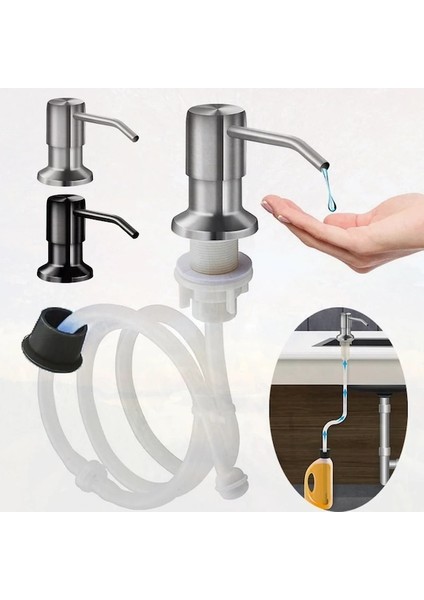 1 M Siyah Mutfak Lavabo Paslanmaz Çelik Sabunluk Uzatma Tüpü Kiti Sıvı Sabunluk Banyo Losyon Deterjan El Basın Pompaları (Yurt Dışından) indirimleri