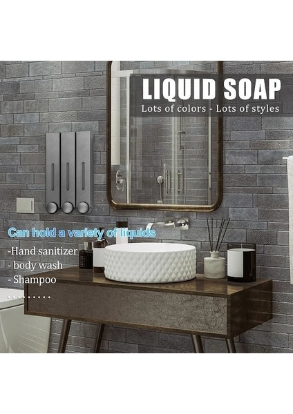 Black2-Sabunluk El Mutfak Banyo Manuel Duvara Monte Sabunluk Duş Jeli Şampuan Basın Sıvı Sabun (Yurt Dışından)