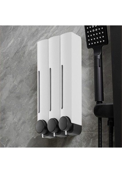 BEYAZ-ÜÇLÜ-420ML Sabunluk Duvara Monte Duş Şampuan Sıvı Dispenseri El Dezenfektanı Sabun Kabı Sabun ve El Için Jel Dispenseri (Yurt Dışından)