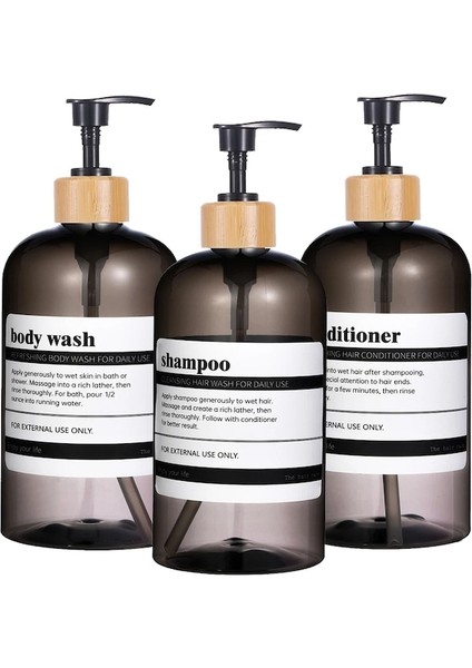 250ML Şişe-Siyah-Büyük Kapasiteli Şampuan Kremi Vücut Yıkama Dispenseri Bambu Pompa Ile Boş Dolum Sabun Şişesi Banyo Duş Dispenseri (Yurt Dışından) fiyatları
