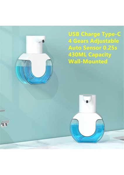 Otomatik Köpük Dispenseri-Otomatik Algılama Sabunluk Duvara Monte Akıllı Kızılötesi Sensör Köpük Dispenseri Banyo Fotoselli El Yıkama Makinesi 420ML (Yurt Dışından) indirimleri