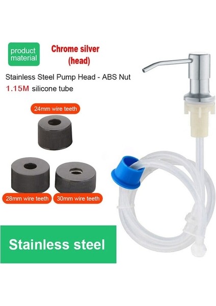 Krom Gümüş-Mutfak Lavabo Uzatma Borusu Kiti Için Sabunluk Yedek Metal Lavaboya Monte Güverte Tezgahı Altında (Yurt Dışından)