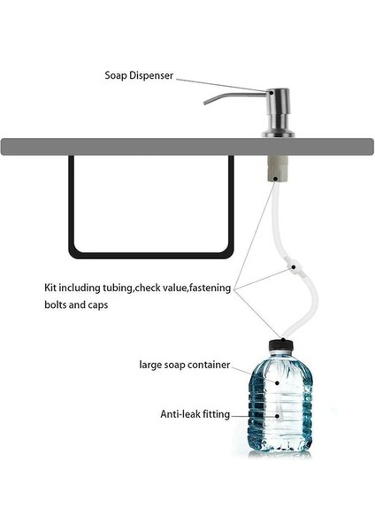 Krom Gümüş-Mutfak Lavabo Uzatma Borusu Kiti Için Sabunluk Yedek Metal Lavaboya Monte Güverte Tezgahı Altında (Yurt Dışından) modelleri