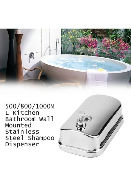 Süper Büyük Boy 500/800/1000ML Mutfak Banyo Duvara Monte Paslanmaz Çelik Pompa Sabun Şampuan Dispenseri (Yurt Dışından) fırsatları