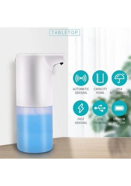 A - USB Şarjlı Temassız Otomatik Sabunluk USB Şarjlı Akıllı Köpük Makinesi Kızılötesi Sensörlü Köpük Sabunluk El Dezenfektanı Banyo (Yurt Dışından) modelleri