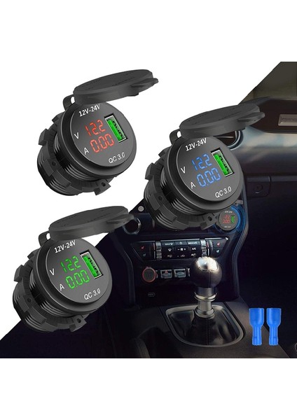 Qc 3.0 USB Araç Şarj Soketi Adaptörü Voltmetre Ampermetre Cep Telefonu Için (Yurt Dışından) modelleri