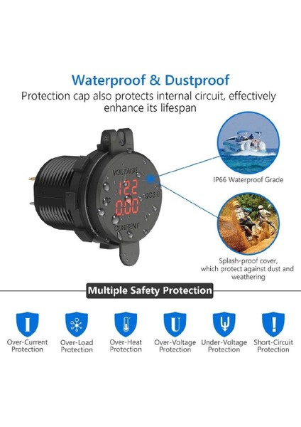 Qc 3.0 USB Araç Şarj Soketi Adaptörü Voltmetre Ampermetre Cep Telefonu Için (Yurt Dışından) fırsatları
