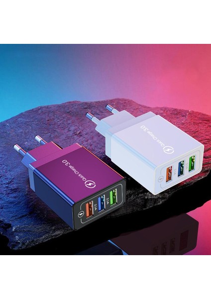 USB Duvar Şarj Cihazı Hızlı Şarj 3.0 Güç Adaptörü Qc 3.0 Üç Portlu USB Şarj Cihazı iphone 12 11 Pro Max Cep Telefonu USB Adaptörü (Yurt Dışından)