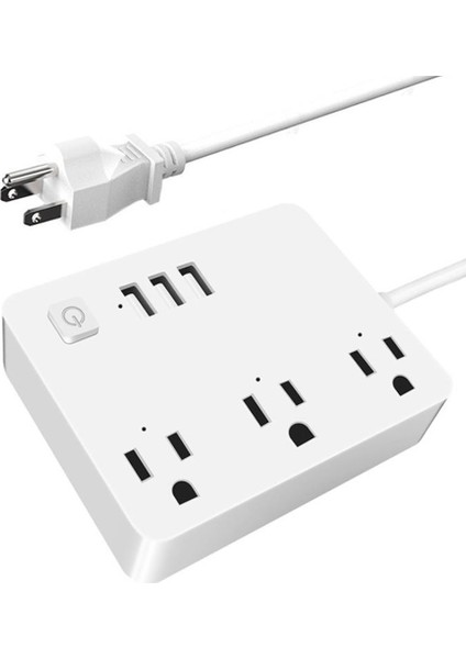 Abd Çıkışlı Güç Kablosu Adaptörü 3 USB Bağlantı Noktası, Beyaz, Abd Tak (Yurt Dışından)