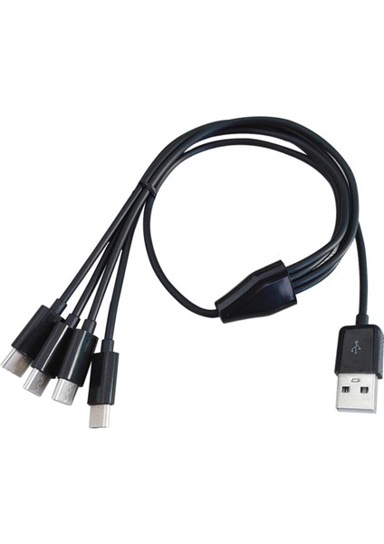 Çoklu 4'ü 1 Arada USB C Uzun Şarj Kablosu Şarj Kablosu Çoklu Bağlantı Noktaları Cep Telefonları Için Şarj Kablosu Tip C Konektörü (Yurt Dışından)