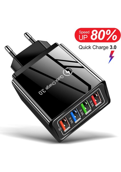 4 USB 3A Şarj Cihazı Hızlı Şarj Taşınabilir Duvar Mobil Şarj Cihazı (Yurt Dışından) indirimleri