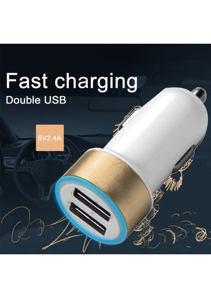 Telefon Için Çift USB Bağlantı Noktaları 5V 2.4A Araç Hızlı Şarj Şarj Adaptörü (Yurt Dışından)