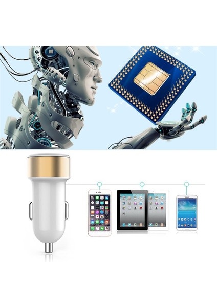 Telefon Için Çift USB Bağlantı Noktaları 5V 2.4A Araç Hızlı Şarj Şarj Adaptörü (Yurt Dışından)