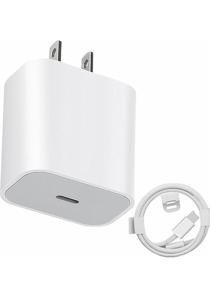 20W Hızlı Şarj Pd USB C Şarj Cihazı Apple iPhone 13 Pro 12 11 8 14 ipad Ab Güç Adaptörü Abd Tak Pd Şarj Tipi C Bağlantı Noktası Kablosu (Yurt Dışından)