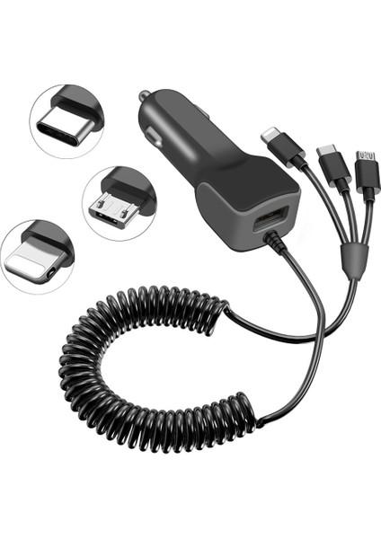 Tip-C Şarj Cihazı Araba Için Android Için Hızlı Hızlı Şarj Kablosu ile iphone Için USB Araç Telefonu Şarj Cihazı Samsung Xiaomi Redmi Not 7 (Yurt Dışından)