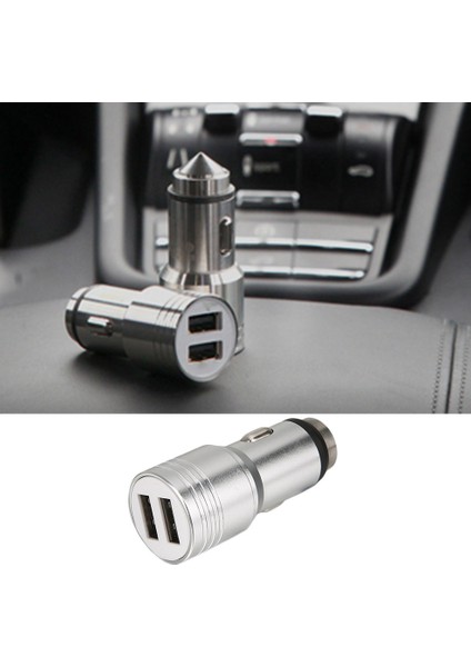 Evrensel 2 Bağlantı Noktalı 2.0A Cep Telefonları Için Tamamı Alüminyum USB Araç Şarj Cihazı Yeni (Yurt Dışından) fırsatları