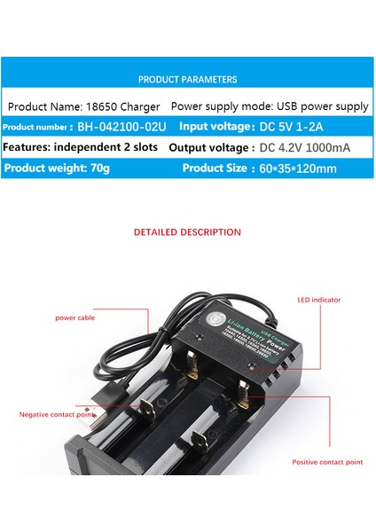 3.7V 18650 Şarj Cihazı Li-Ion Pil USB Bağımsız Şarj Taşınabilir 18350 16340 14500 Pil Şarj Cihazı (Yurt Dışından) fırsatları
