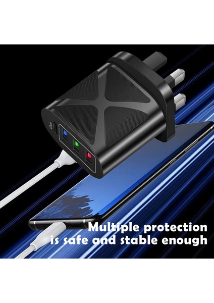 3.1A Çoklu Bağlantı Noktaları 3 USB + Pd Cep Telefonu Şarj Cihazı Ingiltere Tak Adaptörü Taşınabilir Şarj Cihazı Yanmaz USB Şarj Aleti Seyahat Için Dropshiping (Yurt Dışından) indirimleri